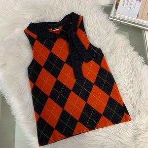 J. Crew Argyle Sleeveless Sweater